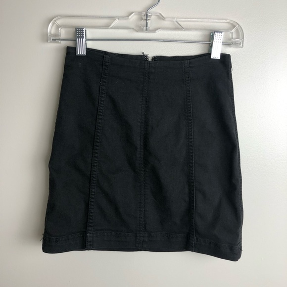 FREE PEOPLE Black Denim Mini Skirt - Picture 2 of 7